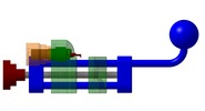 View from the top showing a mechanism named manual tool for stripping electric cables in position P07