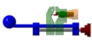 View from the right showing a mechanism named manual tool for stripping electric cables in position P20