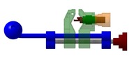 View from the right showing a mechanism named manual tool for stripping electric cables in position P16