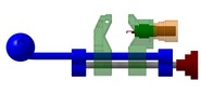 View from the right showing a mechanism named manual tool for stripping electric cables in position P00