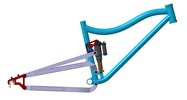 View from the left showing a mechanism named mountain bike frame in position P0