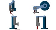 Vierfachansicht welche den Mechanismus mit der dmgId 3127025 in Position P00 zeigt