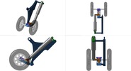 Vierfachansicht welche den Mechanismus mit der dmgId 3129025 in Position P00 zeigt