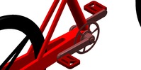 View from the front showing a mechanism named folding bicycle