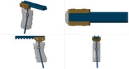 Quadruple view showing a mechanism named supplementary handle for a hand-held firearm in position P00
