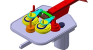 Detailed view number 1 showing a mechanism named electric hedge trimmer in position P0