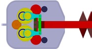 Detailed view number 1 showing a mechanism named electric hedge trimmer in position P0