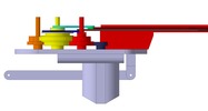 Detailed view number 1 showing a mechanism named electric hedge trimmer in position P0