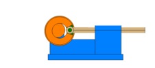 View from the front showing a mechanism named slide mechanism and crank with eccentric in position P0