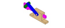 ISO-view showing a mechanism named mecanism with slider and cranks in position P4