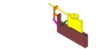 ISO-view showing a mechanism named crank and slider mechanism in position P4