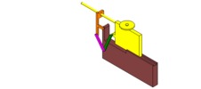 ISO-view showing a mechanism named crank and slider mechanism in position P5