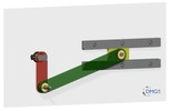 Modellgetriebe zur Entwicklung der ebenen Kreuzschubkurbel aus der ebenen Schubkurbel