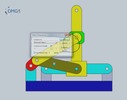 Six bar linkage. Slider crank kinematic chain connected in parallel with a slider crank -2 (Variant 6)_SolidWorks