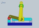 Six bar linkage. Slider crank kinematic chain connected in parallel with a slider crank -2 (Variant 8)_SolidWorks