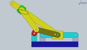 Six bar linkage. Slider crank kinematic chain connected in parallel with a slider crank -2 (Variant 9)_SolidWorks