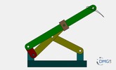 Six bar linkage. Inverted slider crank kinematic chain connected in parallel with a four bar linkage -1 (Variant 8)_SolidWorks