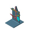 3DXML-file for the model "sliding mechanism and levers of the claw of a camera"