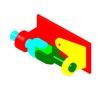 3DXML-file for the model "spherical four-bar mechanism members"