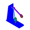 3DXML-file for the model "sliding mechanism and levers oscillating cylinder flexible control"