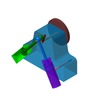 3DXML-file for the model "crank and slider mechanism with two oscillating cylinders"