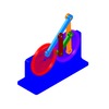 3DXML-file for the model "gershgorin lever-gear mechanism for tracing ellipses"