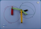 Achtgliedriges Getriebe, dreimalige Rast des umlaufenden Abtriebshebels im sechsgliedrigen Teilgetriebe, dreimalige Zwischenrast des schwingenden Abtriebshebels (Erstes Hain-Modell)
