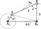 slider-crank mechanism, development from crank-rocker mechanism