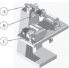 Position of the sensors on the roller test bench