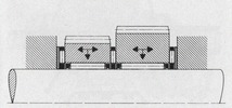 Two needle cages, three axial needle roller cages, two thrust washers (Durkoppwerke)