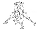 Transmission tower with variable geometry articulated joints