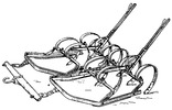 harrow with elastical sprockets