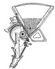 scheme of a seed drill with fixed driven wheels