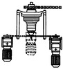 Control gear for a glass kiln feeding machine