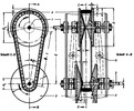 Schematische Darstellung eines Umschlingungsgetriebes