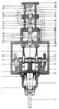 Internal Combustion Engine - Axial Section through the Engine with two Rotative Engine