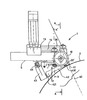 Device for applying a cable on a rotating surface - Schematic side view in plan