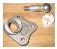 Ball and socket joint components of an automotive suspension