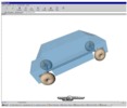 Vehicle design with tires and suspension using VRML