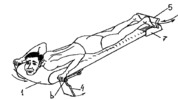 Board type hydrofoil  with hand-operated engines - axonometric view with the user in horizontal position