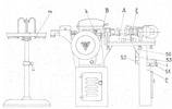 Automatic machine for the execution knitting needles rods with tongue - front view