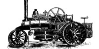 Fowler's plowing engine with double horizontal drums