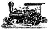 Fowler's plow locomotive, set up straw heating, the two-machine system