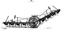 Fowler's four-furrow plow with steam board plowing the Hungaria-form