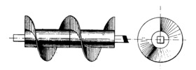 Worm Conveyor composed of Cast- Iron Blades and Fitted with Square Spindle
