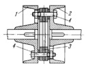 FLEXIBLE COUPLING WITH ELASTIC WASHERS