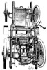 The frame of the Peugeot car, seen from above