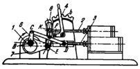 LINK-GEAR PISTON MACHINE MECHANISM WITH STROKE ADJUSTMENT OF ONE PISTON