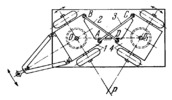 CROSSED-CRANK MECHANISM FOR A WAGON STEERING GEAR