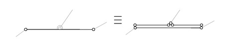 Ternary element with aligned R joints and modelling.